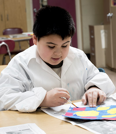 Male student in Art Program Class at The Forum School, private special education school in Waldwick NJ