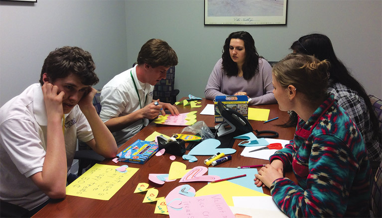 Forum School student in social skills learning program with Ramapo College students