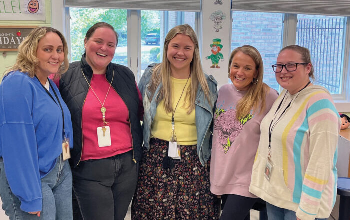 A few of the teachers who began their careers in special education as teaching assistants at The Forum School. 