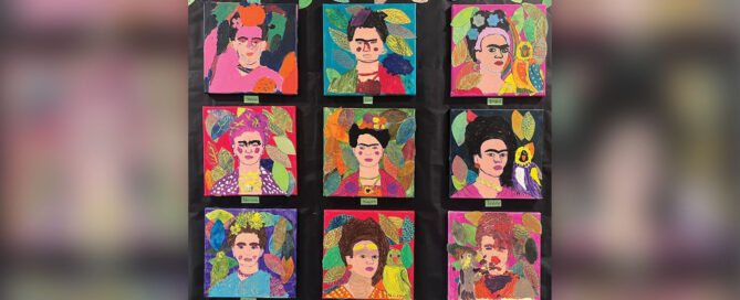 student images of famous artists arranged in a grid